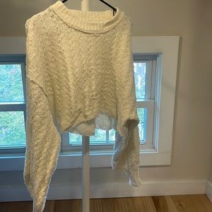 Urban outfitters out from under white knit cropped sweater, size small